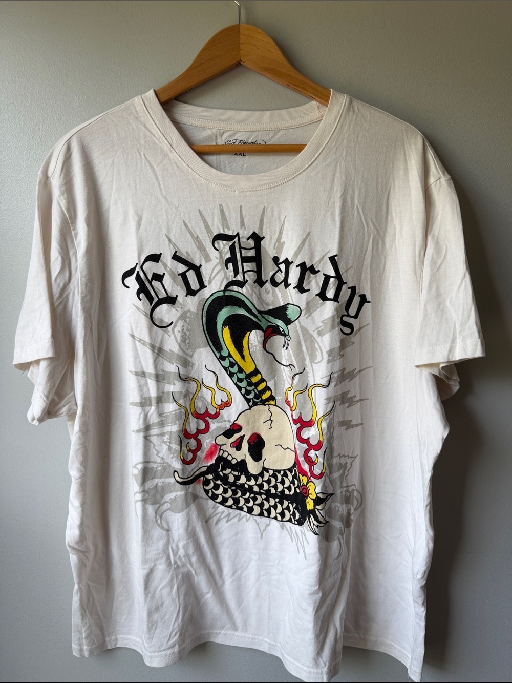 Ed Hardy Men’s Cobra Tee Ivory size XXL
